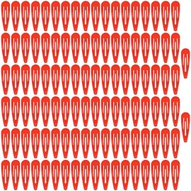LOPHE Hair Clips, 110Pcs 2 Inch Metal Snap Clips, Kids Barrettes Girls' Hair Accessories, BB Cute Hair Clips, Simple Hairstyle Clips, Red