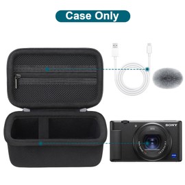 Canboc Carrying Case for Sony ZV-1/ ZV-1F/ ZV-1 II Digital Camera for Content Creators, Sony ZV1 Vlogging Camera Bag, Zipper Mesh Pocket fits USB Cable, Batteries, Black