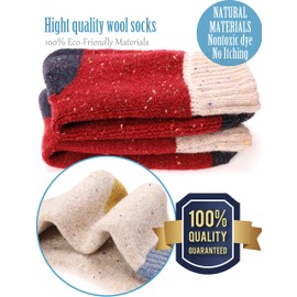 EBMORE Women Wool Socks Winter Warm Hiking Thick Thermal Cozy Boot Crew Comfy Socks 5 Pairs for Ladies （Cute Dot）