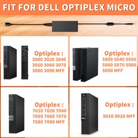 90W AC Adapter for Dell Optiplex 7050 7020 3060 5060 7040 7060 7010 3050 5070 7070 7080 Micro Form Factor MFF Mini PC Business Desktop Computer Charger