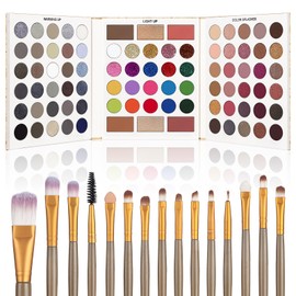 UCANBE- Paleta de sombras de ojos con pinceles, juego de maquillaje, paleta de maquillaje de ojos pigmentada, juego de regalo navideño, Goth Smoke    
