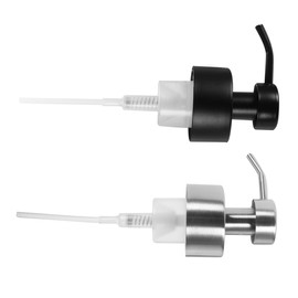 IWOWHERO 2pcs Stainless Steel Lotion Pump Head Dispenser Black Soap and Shampoo Bottle for Kitchen Bathroom Easy Press Design Versatile Liquid Dispenser