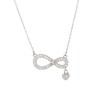 BlingNuts CZ Infinity Heart Necklace Stainless Steel Silver Heart Charm