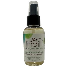 Jindilli Pure Macadamia Oil-Australian Cold-Pressed Refined, Filtered, All-Natural, Cruelty-Free-Travel Moisturizer for Hair, Skin, Nails, Massag-Sensitive Skin, Eczema, Rosacea and Psoriasis-3.4 oz