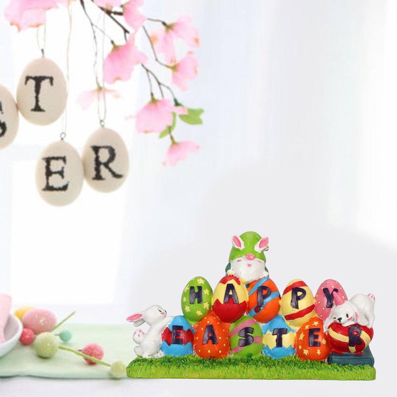 Easter Eggs Bunny Ornament Waterproof Resin Eggs Bunny Centerpiece Adorable