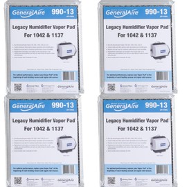 4-PK -GeneralAire 990-13 Humidifier Water Vapor Pad- GFI #7002 Compatible with GeneralAire 709, 990, 1040, 1137, 1042LH, and SL16 Humidifiers