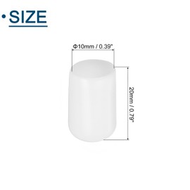 Sourcing Map 50Pcs PVC Rubber End Caps, 10mm ID, White