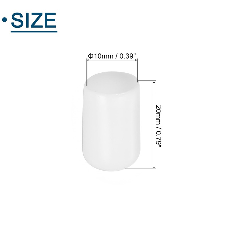 Sourcing Map 50Pcs PVC Rubber End Caps, 10mm ID, White