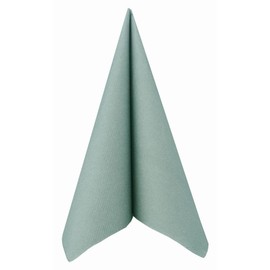 50 Apartina Napkins Fabric-Like Airlaid, Plain, Eucalyptus Green, Size 33 x 33 cm
