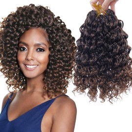 GoGo Curl Crochet hair 10inch Beach Curl Crochet hair Bohemian Crochet Braids Ombre Blonde Deep Wave Braiding hair Extensions (5Packs,1B/30)