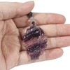Lovionus89 Natural Fluorite Ninetail Fox Necklace Healing Crystal Gemstone Pendant