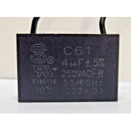 Unbranded Lot of 4 New 250VAC 4UF C61 Capacitors 2 Wire 50/60 Hz