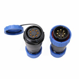 HangTon TY28 7 Pin 25A Bulkhead Dust Poof Connector Male Female Cable Plug Socket Screw Crimp Easy Quick Disconnect for Automotive Electrical Power Device