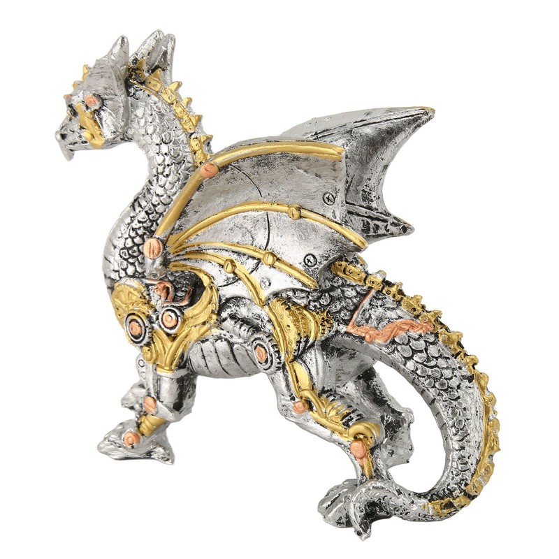 Mechanical Steampunk Dragon Sculpture Decorative Resin Dragon Statue for Bedrooms