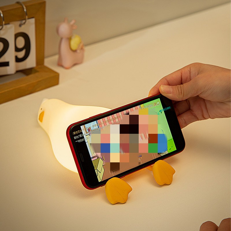 LED Night Light Cute Lying Duck Shape Soft Silicone Soft