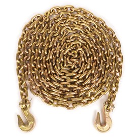 Aain Heavy Duty Chain 3/8" x 20" G80 Tow Chains with G70 Grab Hooks Log Chain for Logging Binder Tie Down Transport Flatbed Truck Trailer Safety Binder Chain-6,600 lbs Safe Working Load