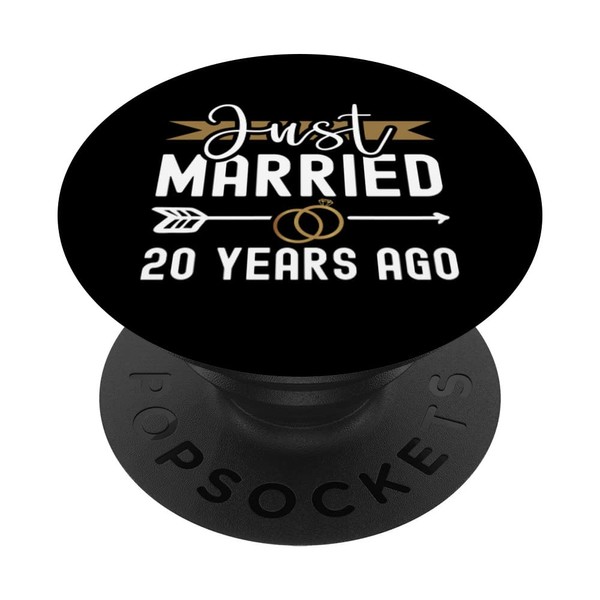 Just Married 20 Years Ago 20th Wedding Anniversary PopSockets Swappable