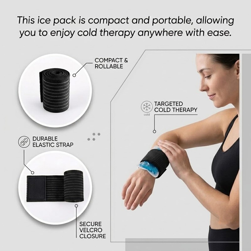 6 Pack Ice Pack Extension Straps - 35"x3" Elastic Wrap