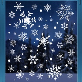 9 Sheets Christmas Window Stickers Snowflakes Stars Dots Christmas Window Clings Stained Glass Clings Christmas Window Decorations Xmas Decorations