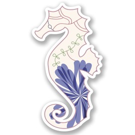 2 x 10cm Pretty Sea Horse Vinyl Sticker Decal Bike Laptop Seahorse Girls #5366 (5.5cm Wide x 10cm Tall)