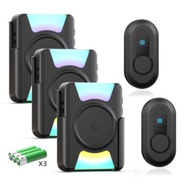CallToU Hearing Impaired Doorbell 1000ft Wireless Doorbells for Home Elderly Senior Waterproof Door bell Chimes with Mute Vibration Flash Light, 2 Push Buttons+3 Portable Receivers, 4 Modes