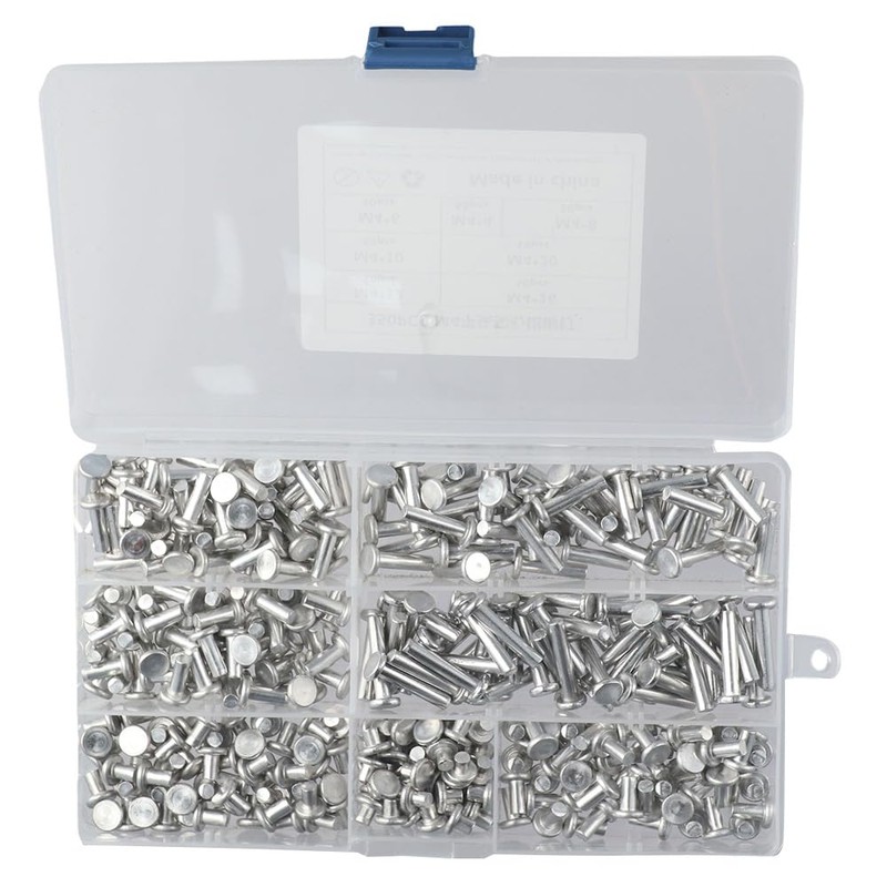 Fudeshe Solid Rivets Aluminum Rivets 350pcs Aluminum Hand-Driven M4 Kit