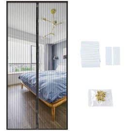 Magnetic Screen Door, Fit for Door Size:Around 36” x 82“ (Black, 32"x80")