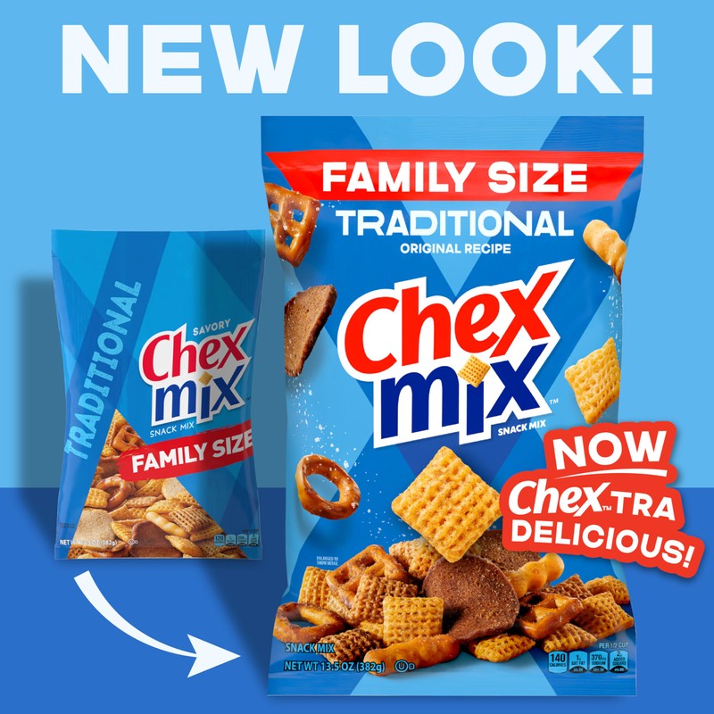 Chex Mix Traditional Original Recipe Snack Mix, Snacks, Family Size,