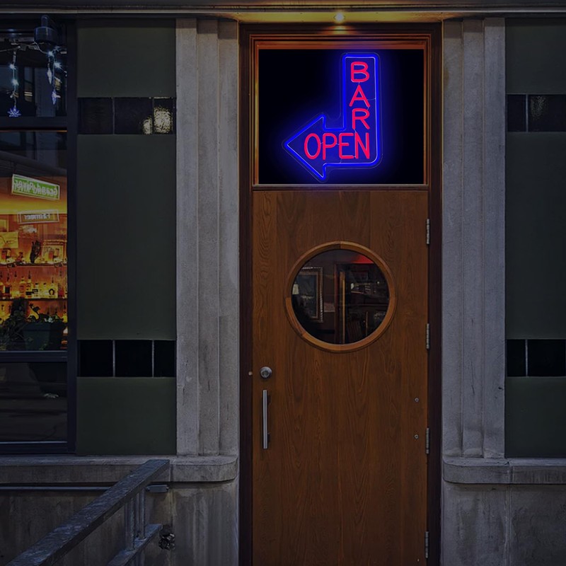 Bar Open Neon Sign Open LED Sign, Dimmable Neon Light