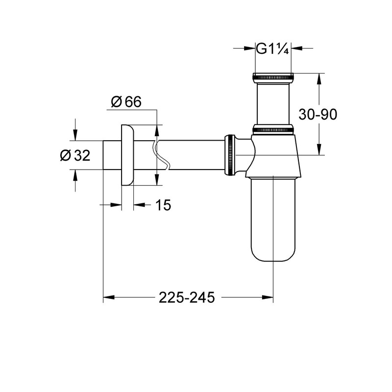 GROHE 28920000 Trap for Washbasin 1 1/4, Chrome