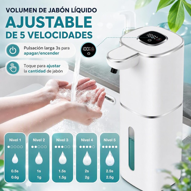 KTMOUW Dispensador de Jabon Automático Sensor Lnteligente Sin Contacto