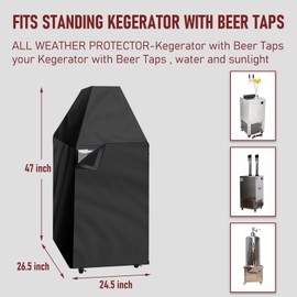 Kegerator Cover Waterproof Dust-proof Keg Beer Cooler Cover 24.5 x 26.5 x 47 Inch