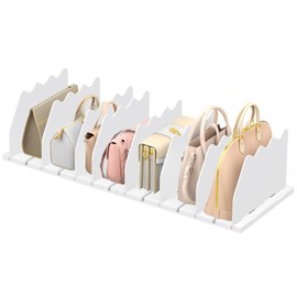 Zjyufy 2pcs Bag Purse Organizer for Closet, Adjustable Shelf Dividers for Closet, Handbag Storage Organizers Shelf Dividers for Closet Wardrobe