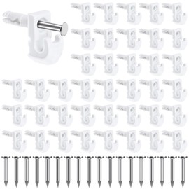 48 Pack Back Wall Clips for Drywall, Heavy Duty Shelf Clips for Wire Shelving, White Fixed Mount Drywall Wire Shelf Back Wall Clips Shelf Brackets Included Screws and Clips with Expansion Tubes