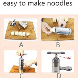 KIRALOVE Macchina per la pasta fresca - noodle - acciaio - manovella - 5 formati - spaghetti tagliatelle piccole - idea regalo originale - ottima qualità bugs bunny