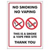 V Safety No Smoking No Vaping This Is a Smoke
