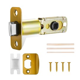 Newlaking Adjustable Door Lock Latch Kit - Heavy Duty Interior Door Latch Replacement Parts with Wood Dowel, Strike Plate & Dust-Boxes - Antique Pewter