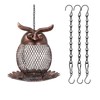 Bird Feeder for Outdoors Hanging, Owl Metal Wild Birdfeeders with