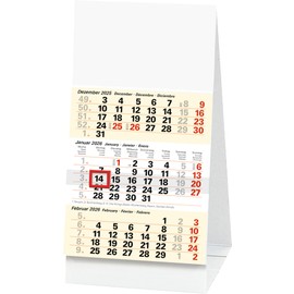 BRUNNEN 3-Month Desk Calendar 2026, 100 x 120 mm, White/Light Yellow