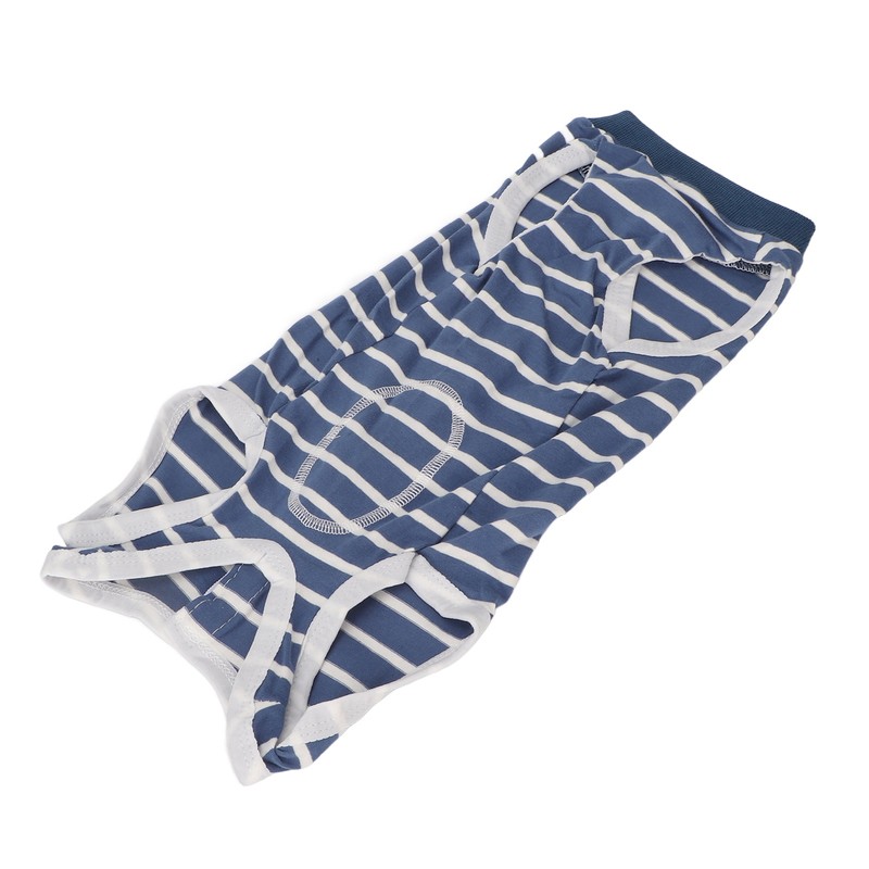 Dog Recovery Suit Stretchy Breathable Adjustable Collar Stripe Pet Post