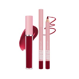 Hxssll Matte Liquid Lipstick and Lip Liner Set, Long Lasting Waterproof Lip Gloss Set, High Pigmented Lip Makeup Kit for Women (04#, 1Pcs)