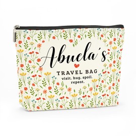 Abuela's Travel Bag Mothers Day Makeup Bag Abuela Grandma Gifts Grandma Birthday Gifts Funny Coloful Floral Cosmetic Bag for Women Nana Gigi Mimi Nanny Granny Chirstmas Appreciation Retirement Gifts
