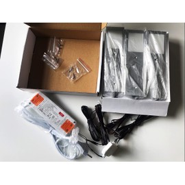 ACCE Super Thin and Aluminium Body LED Under-Unit Light Kitchen Furniture Light Warm White Includes Converter One Spotlight with Switch (3 Pieces)