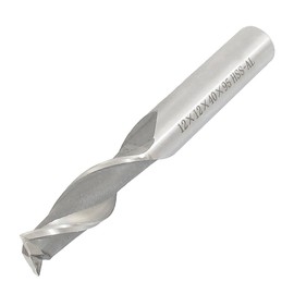 sourcingmap 12x12x40x95mm 2 Flutes Straight Shank HSS-AL End Mill Milling Cutter