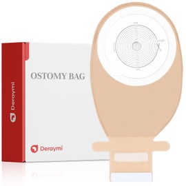 DERAYMI 20PCS Colostomy Bags Ostomy Supplies, One Piece Ostomy Bag for Women and Man, Ileostomy, Colostomy Supplies Stoma Care, Hook and Loop Buckle Design, 15mm-65mm Cuttable Chassis (D1260D)