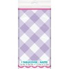 Unique 25533 Plastic Tablecloth-2.13 m x 1.37 m-Pastel Gingham Party-1