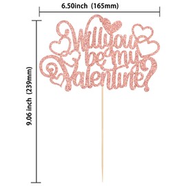 Ephlyn - 1 pieza de decoración para tartas de San Valentín, con purpurina, corazón, para el día de San Valentín, boda, despedida de soltera, cumpleaños, fiesta, decoración de pasteles, color oro rosa