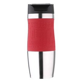 BERGNER Travel Thermos Flask 400 ml with Removable Lid Made of Stainless Steel Double Insulation Wall for Temperature Retention Drip-Proof Cap Red