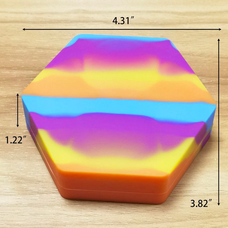 Vegcorn 110ml Silicone Wax Concentrate Container Multi-compartment Non-stick Jar (Rainbow)