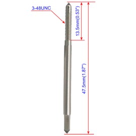Aopin 3-48 UNC Taper Hand Tap HSS Female Thread High Speed Steel Hand/Machine Use Straight Flute Thread Tap, Used to Make New Screws, Re-Threading Damaged Screws, Clogged Screws, 1 Piece